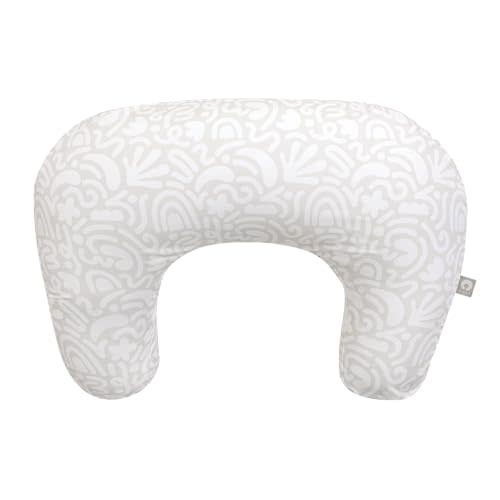 Boppy Nursing Pillow, Cream Retro Squiggles, Larger, More Supportive Pillow for Breastfeeding and Bottle Feeding, Firmer Fill, Higher Lift, Larger Area Than Original Nursing Pillow