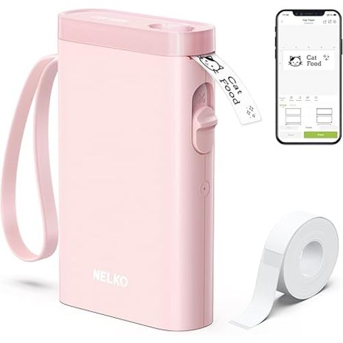 Nelko Label Maker Machine with Tape, P21 Bluetooth Label Printer, Wireless Mini Label Makers with Multiple Templates for School Office Home, White