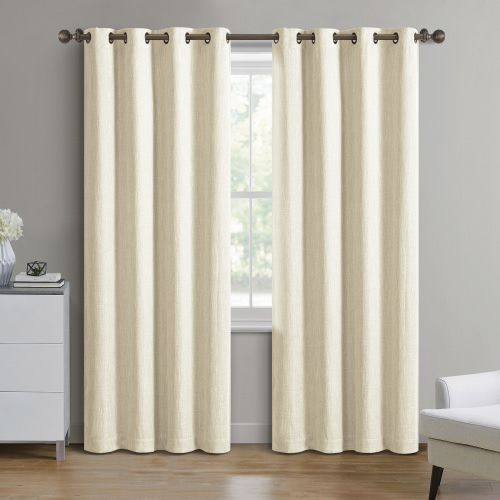 Better Homes & Gardens Woven Textured Blackout Panel, Ivory, 50x84