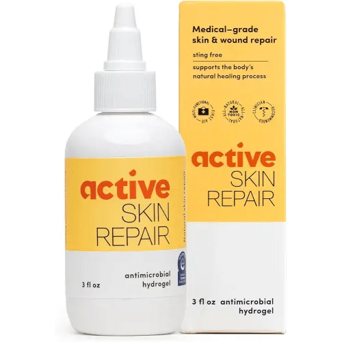 Active Skin Repair First Aid Healing Skin Hydrogel - Natural & Non-Toxic Repairing Ointment with Hypochlorus Acid for Minor Cuts, Wounds, Scrapes, Rashes, Sunburns, & More, HSA/FSA Eligible, 3 oz