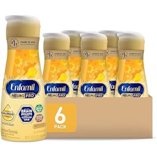 Enfamil NeuroPro Baby Formula, MFGM* 5-Year Benefit, Expert-Recommended Brain-Building Omega-3 DHA, Exclusive Immune Supporting HuMO6 Blend, Ready-to-Feed Infant Formula, Liquid, 32 Fl Oz (6 Count)