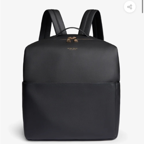 Stevie Full Diaper Backpack (Vegan) Black/Gold