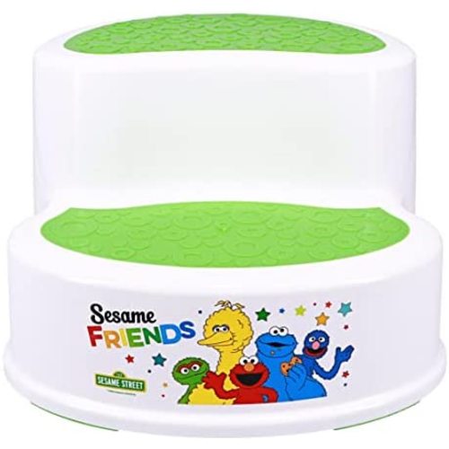 Sesame Street Two-Tier Step Stool, White
