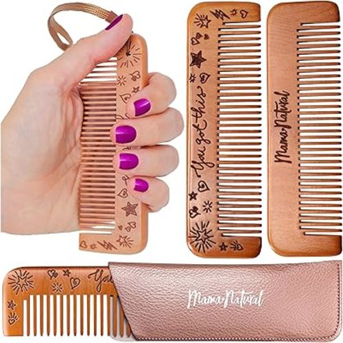 Mama Natural Birthing Comb for Labor Pain Relief | Wood Comb for Women - Labor Essentials, Pregnancy Contraction, and Postpartum Support | Reusable, Giftable, Acupressure Relief Tool