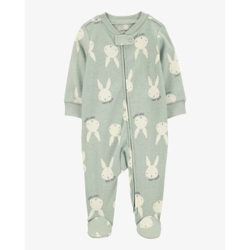 Baby Bunny 2-Way Zip Cotton Sleep & Play Pajamas - Green - Carter's | Carter's