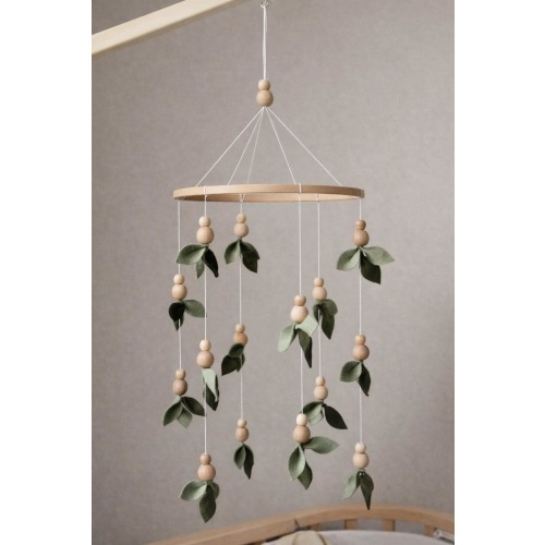 Forest Baby Crib Mobile, Sage Green Nursery Decor