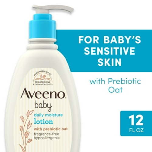 Aveeno Baby Daily Moisture Body Lotion with Oats for Newborn Comfort, 12 fl oz
