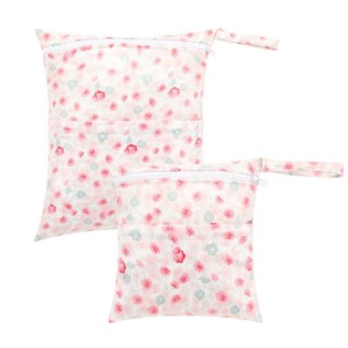 NoriNori 2pcs Wet Dry Bags,Waterproof Reusable Cloth Diaper Wet Dry Bags for Travel,Diapers,Dirty Gym Clothes and Toiletries