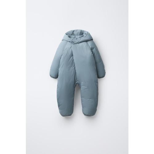 CONVERTIBLE NYLON FOOTIE ROMPER - Blue | ZARA United States