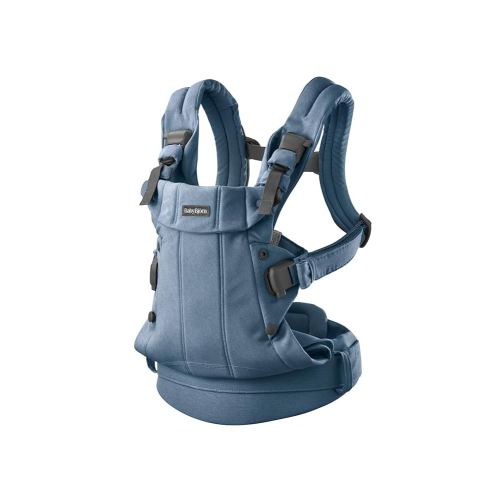 BabyBjörn Baby Carrier Harmony, Woven mélange, Blue | 3-in-1 Ergonomic Baby Carrier; Newborn, Facing-in, Outward-Facing, and Back Carrying Positions Supported (7-40 lbs), Newborn to Toddler