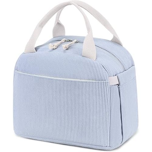 Bluboon Lunch Bag for Women Men Cute Corduroy Lunch Tote Bags Reusable Insulated Lunch Box Large Capacity Reusable Insulated Cooler for Work Picnic or Travel