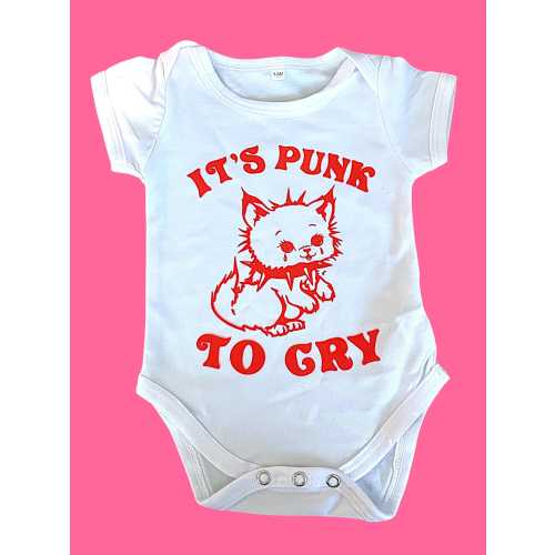 Punk kitty baby onesie
