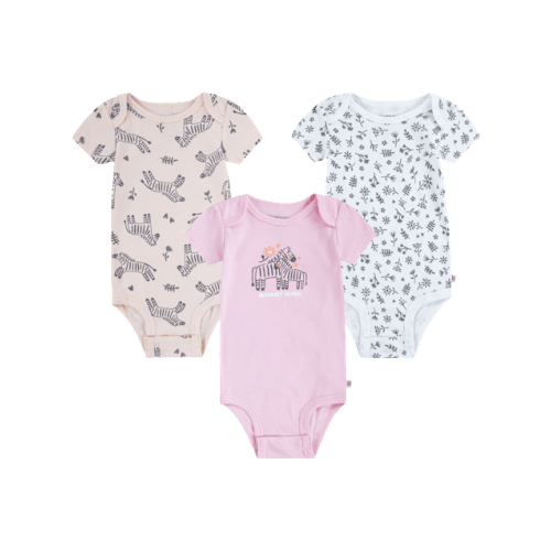 Baby Girls Huggies™ Zebra Bodysuit 3-Pack - Pink