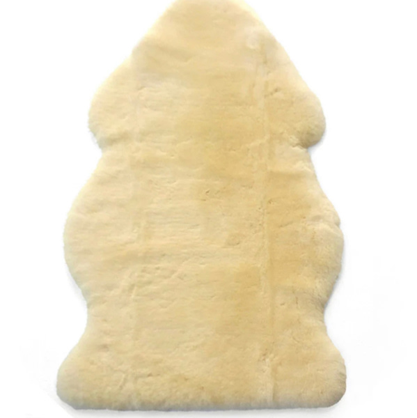 Sheepskin Rug for Babies, 100% Natural, Shorn Lambskin Wool, 2 x 3 Feet, Flax