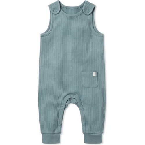 Ribbed Fitted Overall Romper, 0-3M