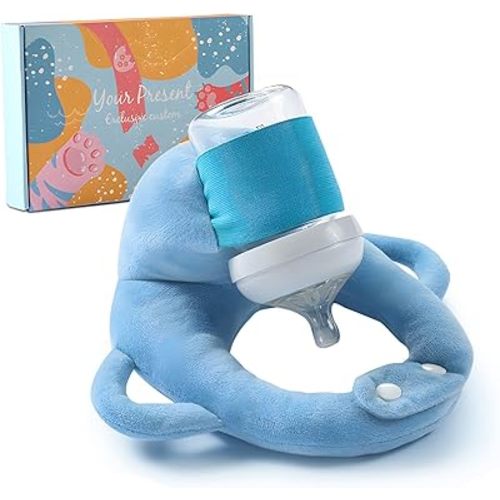 Baby Bottle Holder, Support Pad for Hands Free Bottle, Drying Rack Bottle (Blue2)