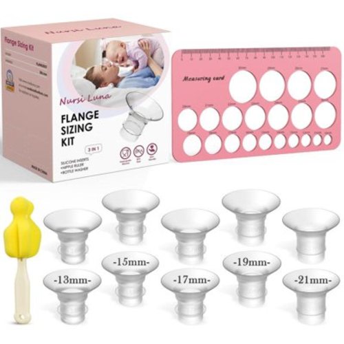 Sizing Kit 3 in 1 Ultimate with 10PCS Flange Inserts 13/15/17/19/21mm, Measuring Ruler, Cleaning Brush Cleaner