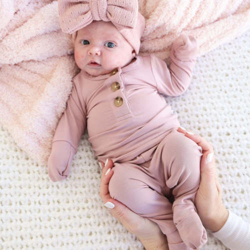 2pc Mulberry Bamboo Button Top & Bottom | Caden Lane (3-6M)