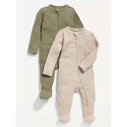 Sleep & Play 2-Way-Zip Footed One-Piece 2-Pack for Baby