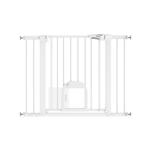 Stylish Baby Gate with Adjustable Acrylic Pet Door | Babelio T7