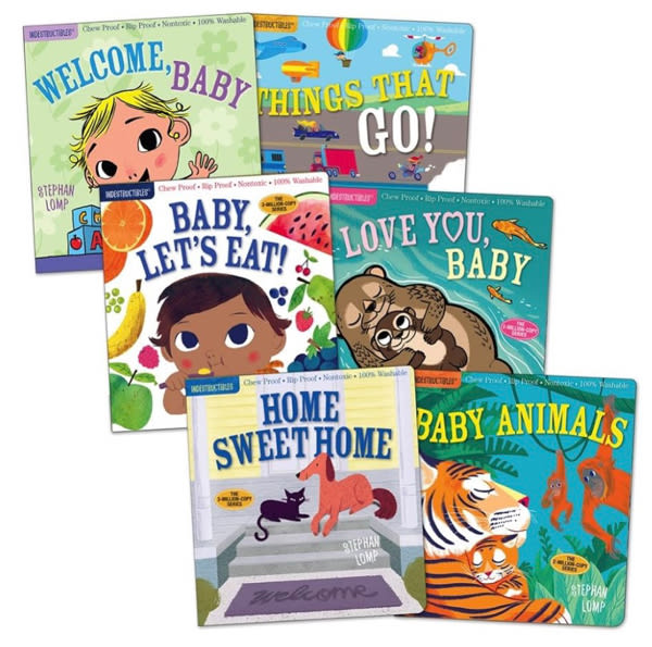 Indestructibles Basic Word Book Set for Infant and Toddlers - Set of 6