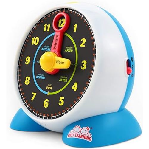 BEST LEARNING Learning Clock - Educational Talking Learn to Tell Time Teaching Light-Up Toy with Quiz and Music Sleep Mode - Toddlers & Kids Ages 3, 4, 5, 6 Years Old Boy and Girl Gift for Birthdays