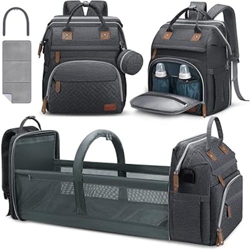 DERSTUEWE Diaper Bag Backpack,Baby Diaper Bags, Multifunctional diaper backpack Large Capacity, Slate Color