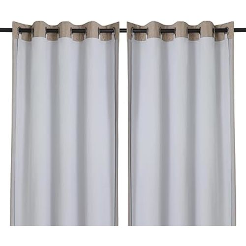 Chyhomenyc 2 Panels 100% Blackout Curtain Liners, 100% Darkening Blackout Liner for 95 96 Inch Curtains, Each 50" Wx92 L, 2 Liners Per Set with 17 Pieces Rings