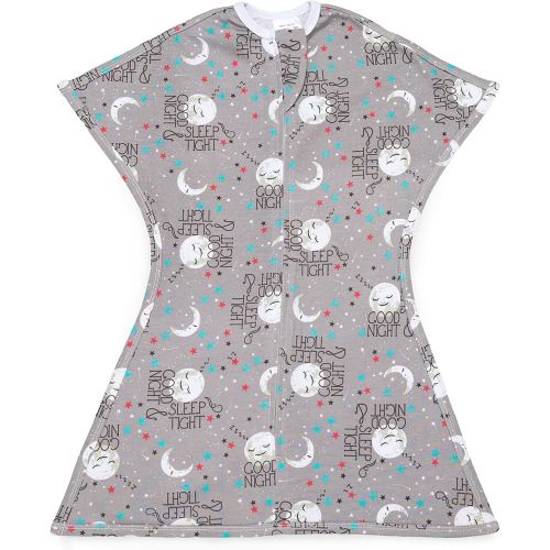 SleepingBaby Zipadee-Zip Transition Swaddle - with Zipper Convenience - Roomy Baby Wearable Blanket for Easy Diaper Changes - Goodnight Moon, Small (4-8 Month)