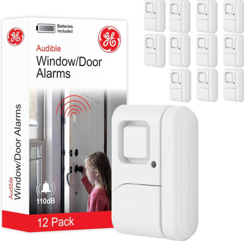 GE Personal Security, Window and Door Alarm, 12 Pack, DIY Protection, Burglar Alert, Wireless Chime/Alarm, Easy Installation, Home Security, Ideal for Home, Garage, Apartment and More, 45989 White : Electronics