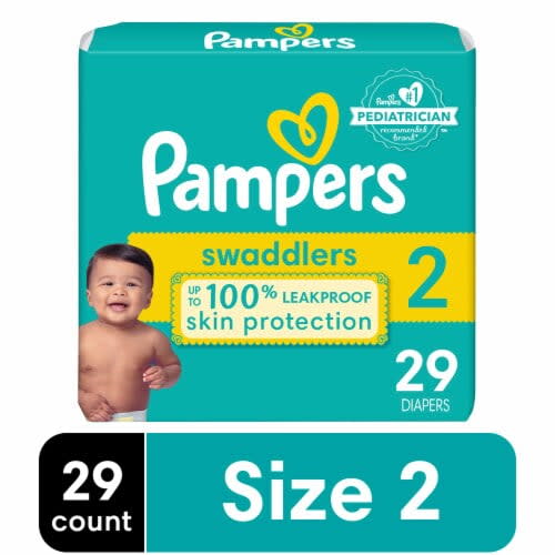 Pampers Swaddlers Baby Diapers Size 2 (12-18 lbs) 29 Count 29 count - Pack of 2