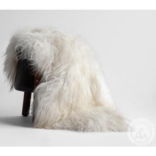 Real Icelandic Sheepskin Hide - Natural White Pelt with Long Hair | Cozy Rug, Stylish Throw, or Upholstery Material