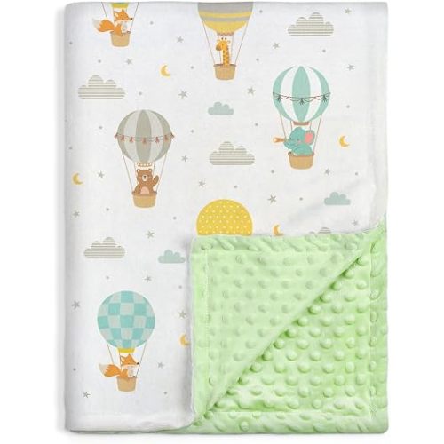 SANDJEST Air Balloon Minky Blanket 30 x 40 Inches, Gift for Christmas Birthday