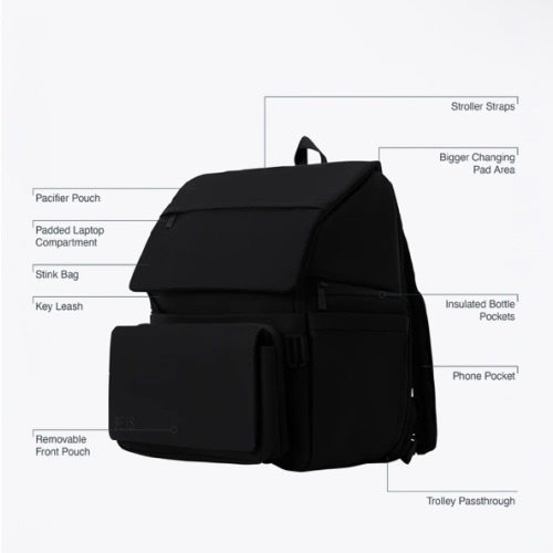 BÉIS 'The Ultimate Diaper Backpack' in Black - Best Backpack Diaper Bag in Black