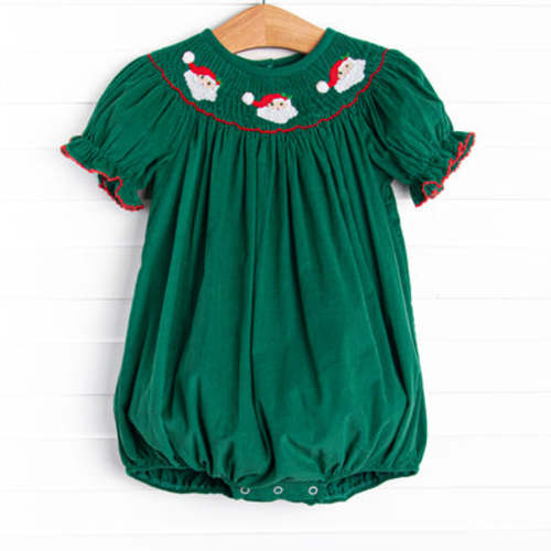 St. Nicholas Smocked Bubble, Green – Stitchy Fish
