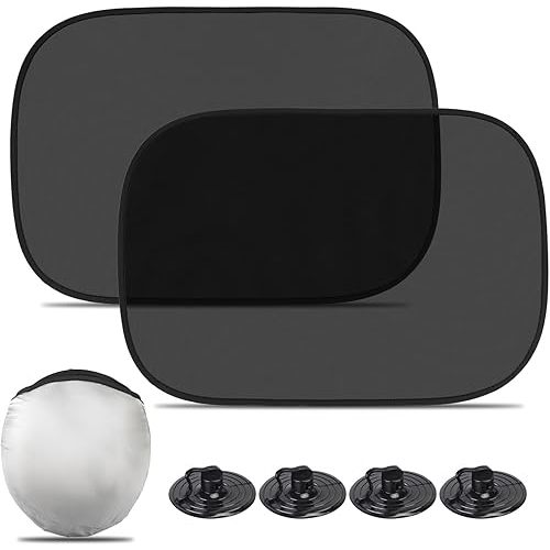 Car Window Shade for Baby (21"x14"), 2 Pack Car Window Shades, Window Shade for Baby in Car with Suction Cups, Complete Kids/Adults/Pets Sun Protection from UV Rays