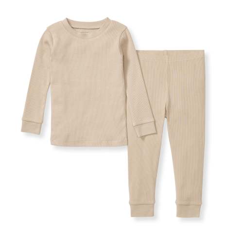 Solid Rib Organic Cotton Two-Piece Pajamas - Hummus – Burt's Bees Baby
