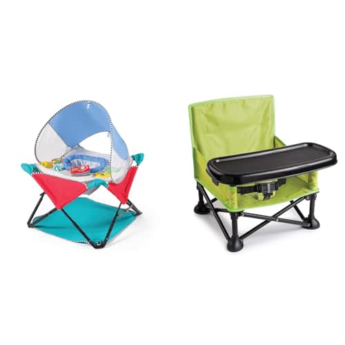 Summer Infant Pop 'N Jump Portable Baby Activity Center & Pop 'N Sit Booster Seat, Indoor/Outdoor Use, 6-12 Months & 6 Mos-3 Years