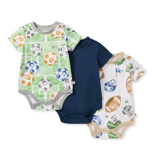 3-Pack Field Goal & Soccer Field Baby Boy Bodysuits – Burt's Bees Baby