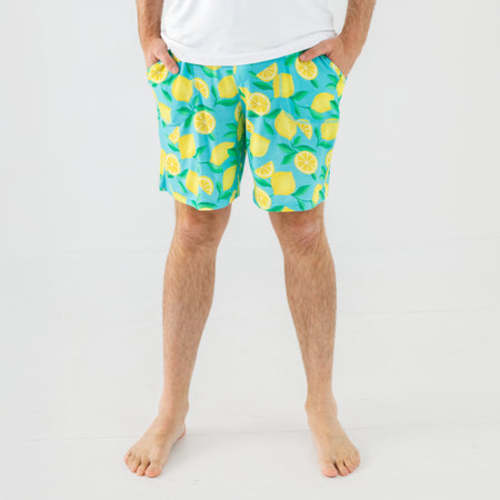 Blue Sunny Citrus Men's Pajama Shorts