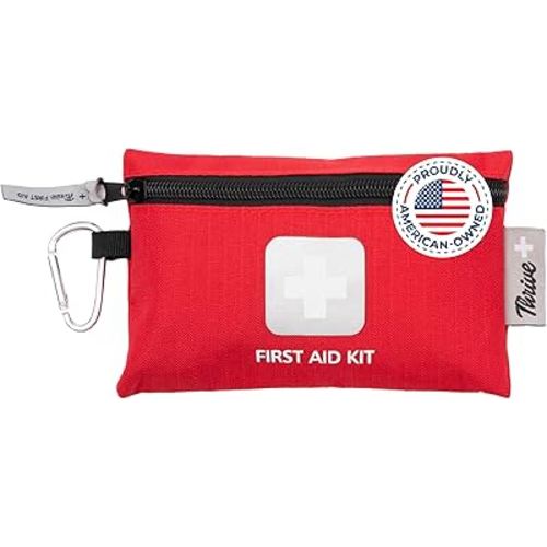Thrive Mini Travel Emergency Kit - 66 Piece Set, Waterproof Rip-Stop Nylon Pouch for Theme Park Essentials & Travel Safety Products