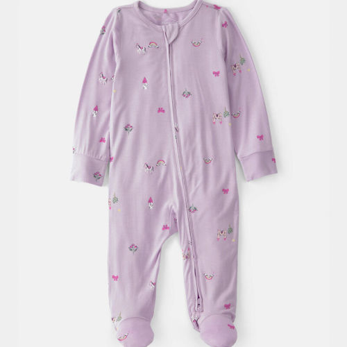 Baby Girl Fairytale 2-Way Zip PurelySoft Sleeper - Purple | Carter’s Oshkosh Canada