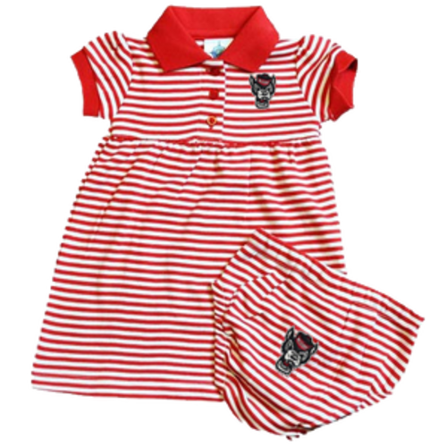 NC State Wolfpack Infant Striped Polo Dress and Bloomers – Red and White Shop