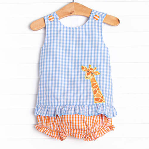 Wildlife Watch Applique Girl Diaper Set, Blue – Stitchy Fish