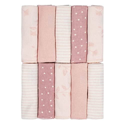 Just Born Boys and Girls Newborn Infant Baby Toddler Soft Bath Baby Washcloth Multi Pack, Vintage Floral, 10 Pack