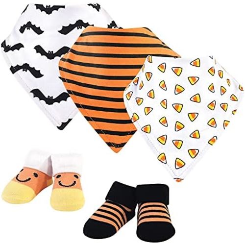 Hudson Baby Unisex BabyCotton Bib and Sock Set