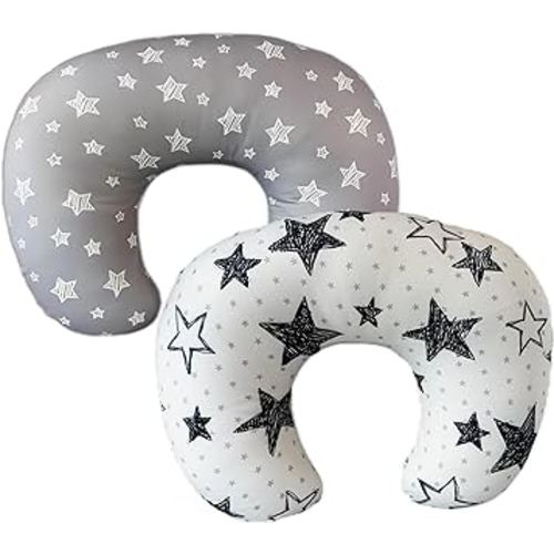 AOKLEY 2 Pack Nursing Pillow Covers, Nursing Pillow Slipcovers for Breastfeeding Moms, Breastfeeding Pillow Cover, Fits The Pillow for Breastfeeding and Bottle Feeding, Cover Only
