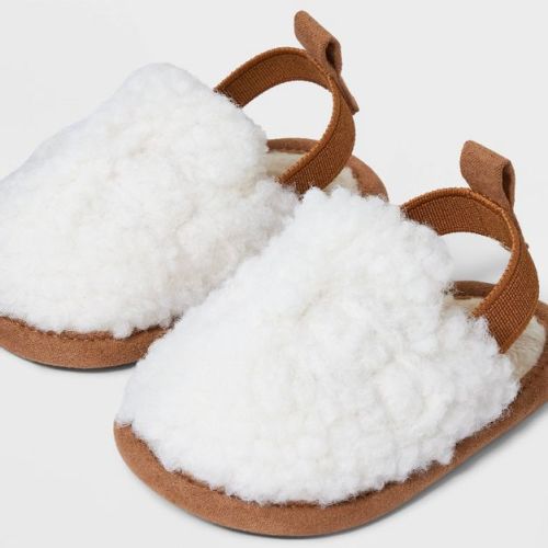 Baby Faux Shearling Clog Sandals - Cat & Jack™ Tan 3-6m