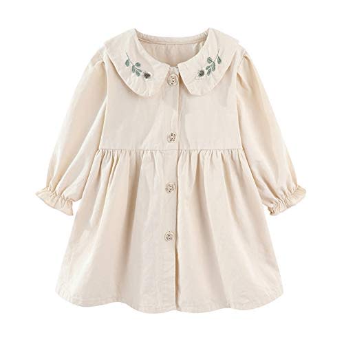 Mud Kingdom Girls Drees Peter Pan Collar Ruffle Lace Collared Long Sleeve Dress 2-8 Years