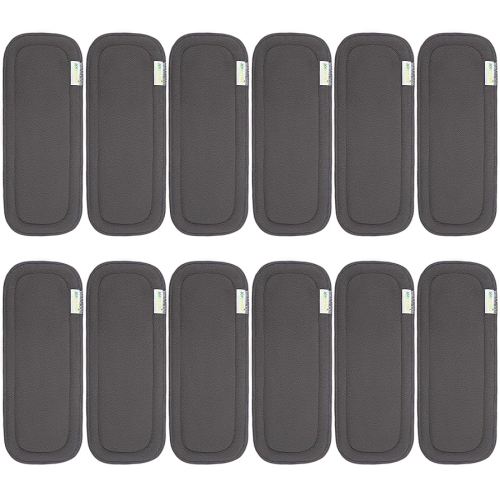 Wegreeco Reusable Soft 5 Layers 12 Pack Charcoal Inserts for Baby Cloth Diaper,High Absorbing Washable Liners